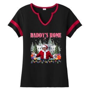 Funny Daddys Home Trump 2024 Take America Back 2024 Ladies Halftime Notch Neck Tee