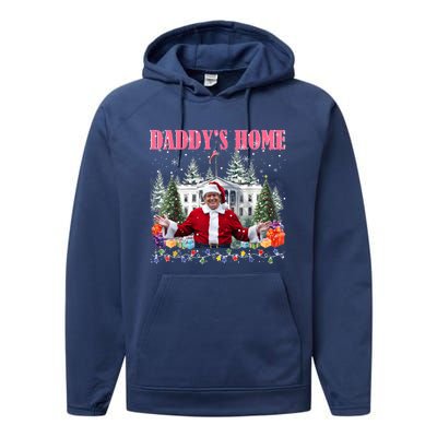 Funny Daddys Home Trump 2024 Take America Back 2024 Performance Fleece Hoodie