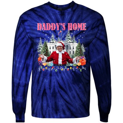 Funny Daddys Home Trump 2024 Take America Back 2024 Tie-Dye Long Sleeve Shirt