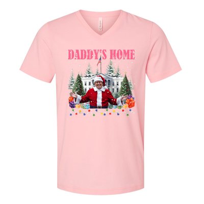 Funny Daddys Home Trump 2024 Take America Back 2024 V-Neck T-Shirt