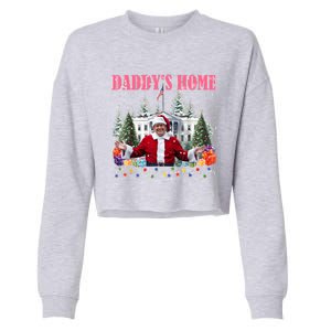 Funny Daddys Home Trump 2024 Take America Back 2024 Cropped Pullover Crew