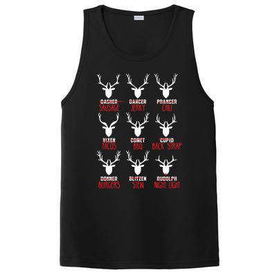 Funny Deer Hunting All of Santa's Reindeer PosiCharge Competitor Tank