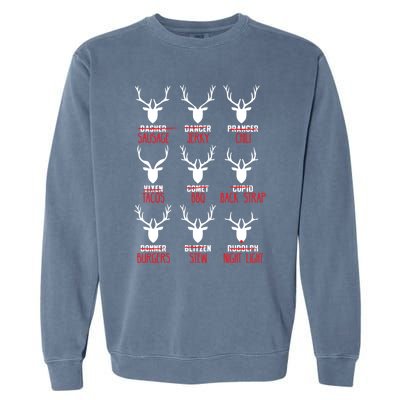 Funny Deer Hunting All of Santa's Reindeer Garment-Dyed Sweatshirt