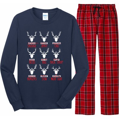 Funny Deer Hunting All of Santa's Reindeer Long Sleeve Pajama Set