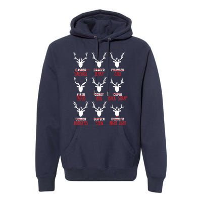 Funny Deer Hunting All of Santa's Reindeer Premium Hoodie