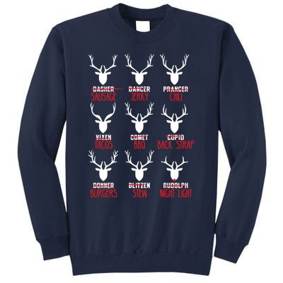 Funny Deer Hunting All of Santa's Reindeer Tall Sweatshirt