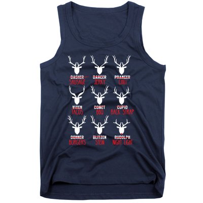 Funny Deer Hunting All of Santa's Reindeer Tank Top