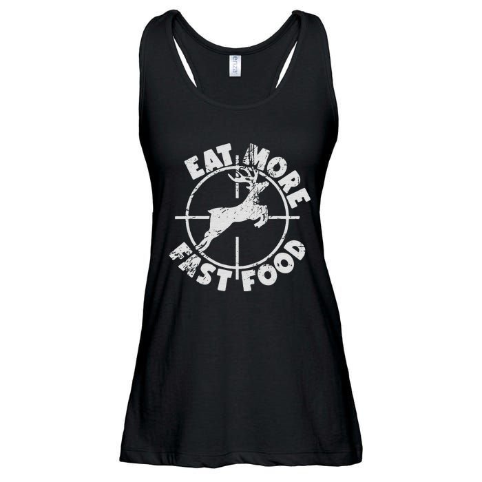 Funny Deer Hunting Season Eat More Fast Food Hunter Ladies Essential Flowy Tank