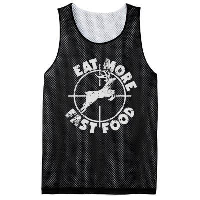 Funny Deer Hunting Season Eat More Fast Food Hunter Mesh Reversible Basketball Jersey Tank