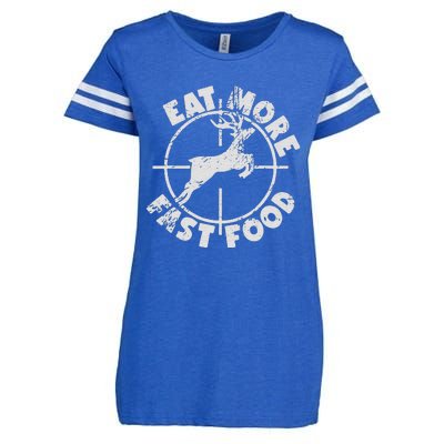 Funny Deer Hunting Season Eat More Fast Food Hunter Enza Ladies Jersey Football T-Shirt