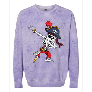 Funny Dab Halloween Dabbing Pirate Skeleton Gift Colorblast Crewneck Sweatshirt