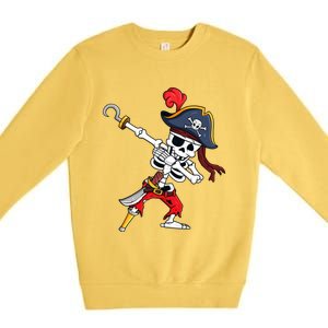 Funny Dab Halloween Dabbing Pirate Skeleton Gift Premium Crewneck Sweatshirt