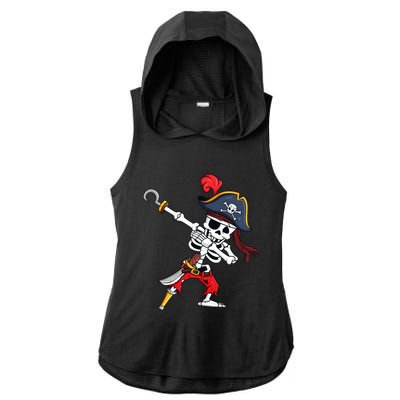 Funny Dab Halloween Dabbing Pirate Skeleton Gift Ladies PosiCharge Tri-Blend Wicking Draft Hoodie Tank