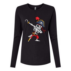 Funny Dab Halloween Dabbing Pirate Skeleton Gift Womens Cotton Relaxed Long Sleeve T-Shirt