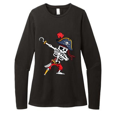 Funny Dab Halloween Dabbing Pirate Skeleton Gift Womens CVC Long Sleeve Shirt