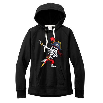 Funny Dab Halloween Dabbing Pirate Skeleton Gift Women's Fleece Hoodie