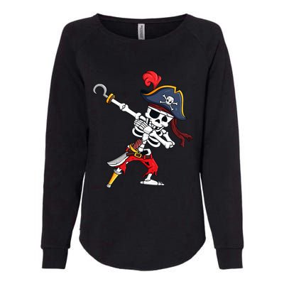 Funny Dab Halloween Dabbing Pirate Skeleton Gift Womens California Wash Sweatshirt