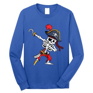 Funny Dab Halloween Dabbing Pirate Skeleton Gift Long Sleeve Shirt