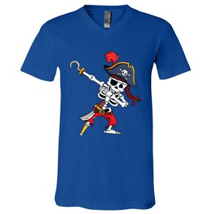 Funny Dab Halloween Dabbing Pirate Skeleton Gift V-Neck T-Shirt