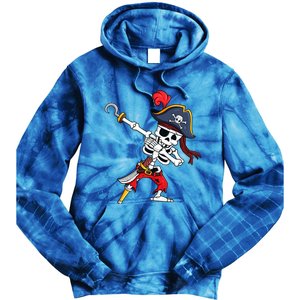 Funny Dab Halloween Dabbing Pirate Skeleton Gift Tie Dye Hoodie