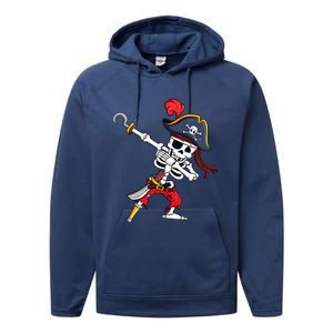 Funny Dab Halloween Dabbing Pirate Skeleton Gift Performance Fleece Hoodie