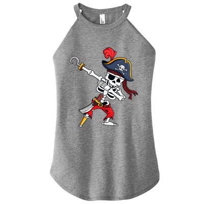 Funny Dab Halloween Dabbing Pirate Skeleton Gift Women's Perfect Tri Rocker Tank