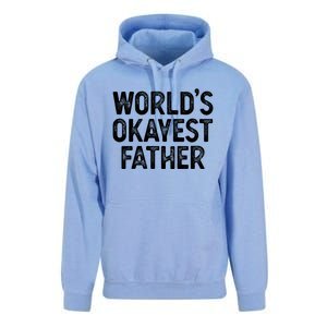 Funny Dad Husband Worlds Okayest Father Great Gift Unisex Surf Hoodie