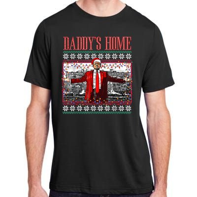 Funny DaddyS Home Trump Ugly Christmas Sweater Xmas Pajamas Adult ChromaSoft Performance T-Shirt