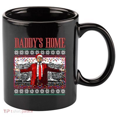 Funny DaddyS Home Trump Ugly Christmas Sweater Xmas Pajamas 11oz C Handle Ceramic Mug