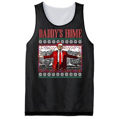 Funny DaddyS Home Trump Ugly Christmas Sweater Xmas Pajamas Mesh Reversible Basketball Jersey Tank