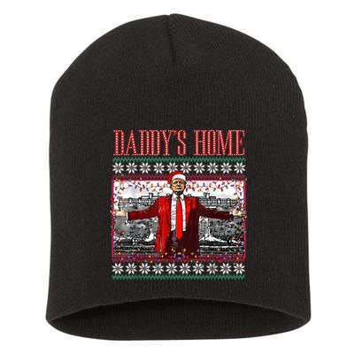 Funny DaddyS Home Trump Ugly Christmas Sweater Xmas Pajamas Short Acrylic Beanie
