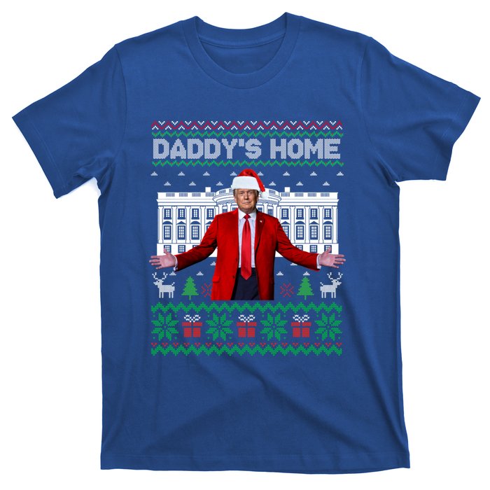 Funny DaddyS Home Trump Ugly Christmas Xmas Pajamas Cool Gift T-Shirt