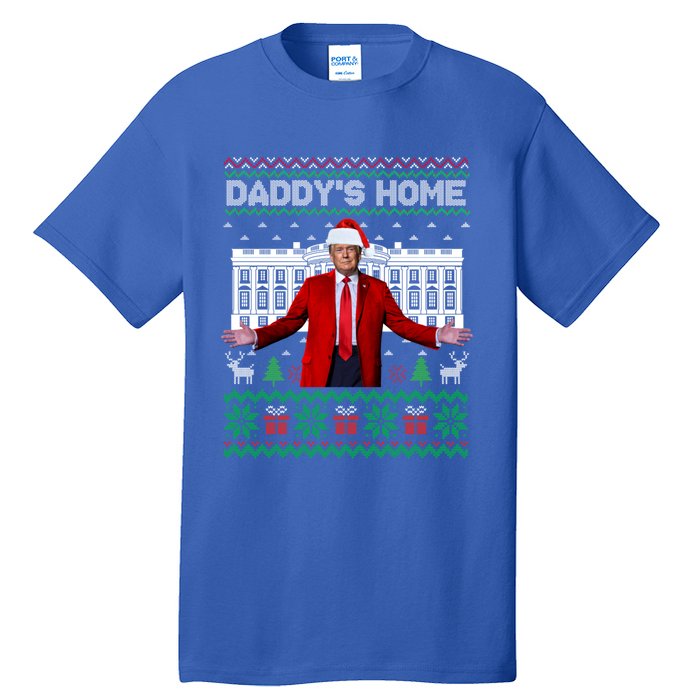 Funny DaddyS Home Trump Ugly Christmas Xmas Pajamas Cool Gift Tall T-Shirt