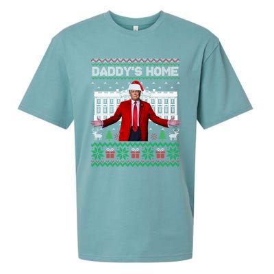 Funny DaddyS Home Trump Ugly Christmas Xmas Pajamas Cool Gift Sueded Cloud Jersey T-Shirt