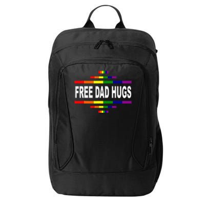 Free Dad Hugs LGBT Rainbow Pride Fathers Day Gift City Backpack