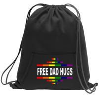 Free Dad Hugs LGBT Rainbow Pride Fathers Day Gift Sweatshirt Cinch Pack Bag