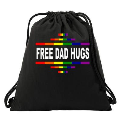 Free Dad Hugs LGBT Rainbow Pride Fathers Day Gift Drawstring Bag