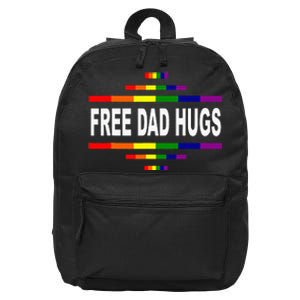 Free Dad Hugs LGBT Rainbow Pride Fathers Day Gift 16 in Basic Backpack