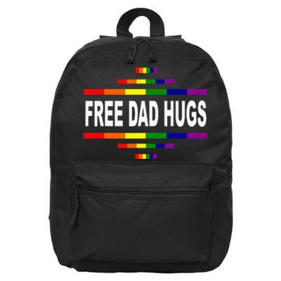 Free Dad Hugs LGBT Rainbow Pride Fathers Day Gift 16 in Basic Backpack