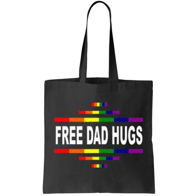 Free Dad Hugs LGBT Rainbow Pride Fathers Day Gift Tote Bag