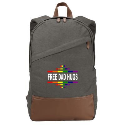 Free Dad Hugs LGBT Rainbow Pride Fathers Day Gift Cotton Canvas Backpack