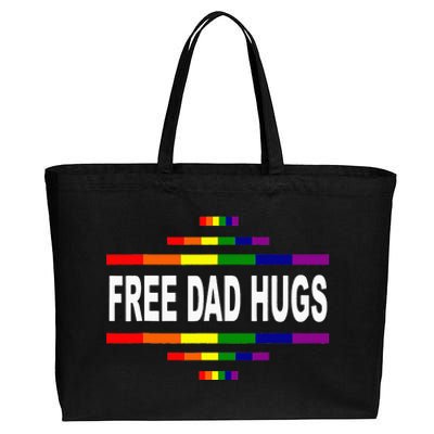 Free Dad Hugs LGBT Rainbow Pride Fathers Day Gift Cotton Canvas Jumbo Tote