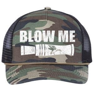 Funny Duck Hunting Blow Me Duck Call Waterfowl Hunter Gift Retro Rope Trucker Hat Cap