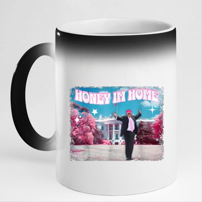 Funny DaddyS Home Trump Pink 2024 Take America Back 2024 11oz Black Color Changing Mug