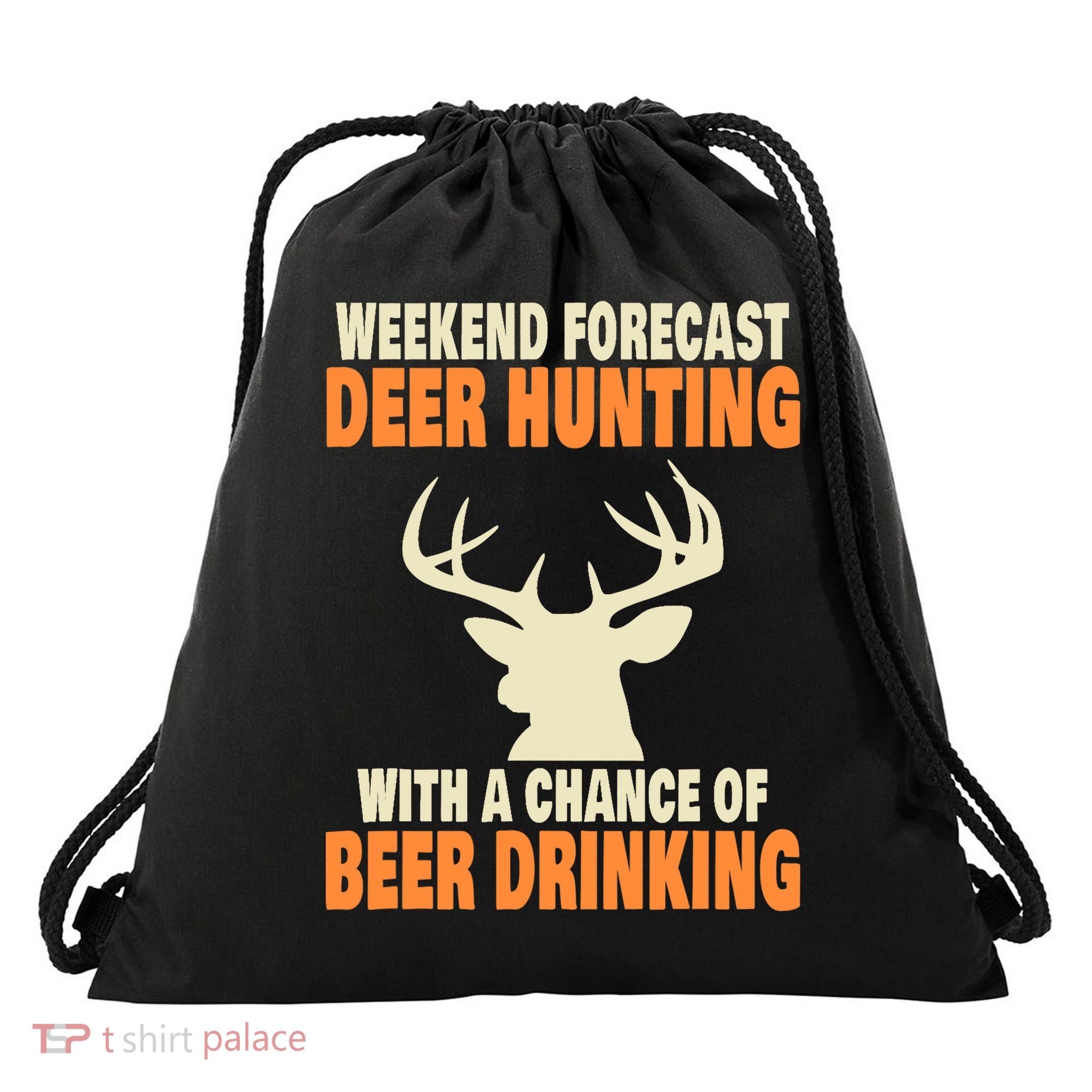 Funny Deer Hunting Drawstring Bag