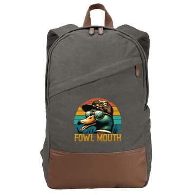 Funny Duck Hunter Gift Fowl Mouth Duck Hunting Goose Hunt Gift Cotton Canvas Backpack