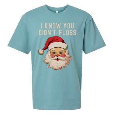 Funny Dental Hygienist I Know You DidnT Floss Santa Claus Christmas Sueded Cloud Jersey T-Shirt