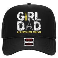 Father dad her protector forever funny Dad High Crown Mesh Back Trucker Hat