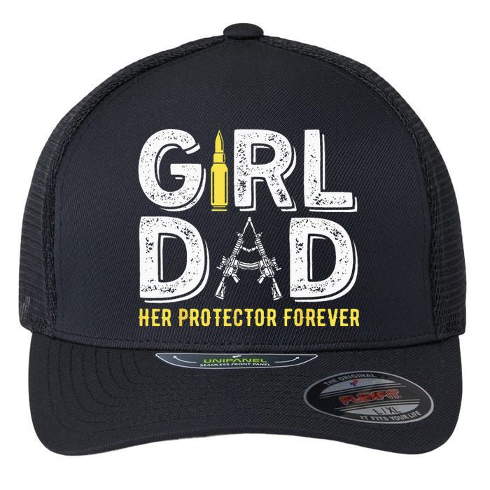 Father dad her protector forever funny Dad Flexfit Unipanel Trucker Cap