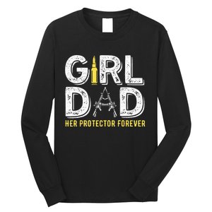 Father dad her protector forever funny Dad Long Sleeve Shirt